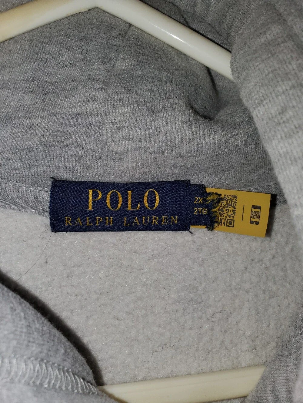 Polo Ralph Lauren Gray Big Logo Hoodie Sz 2xl
